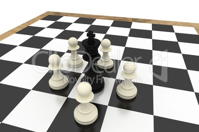 White pawns surrounding black king