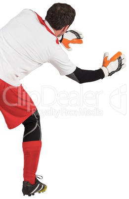 Goalkeeper with arms ready to catch