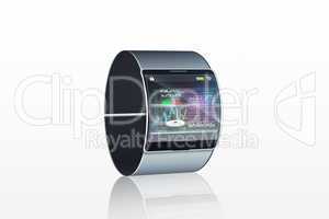 Futuristic wristwatch with interface display