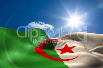 Algeria national flag under sunny sky