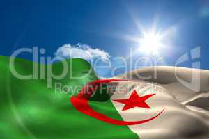 Algeria national flag under sunny sky
