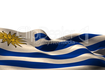 Digitally generated uruguay flag rippling