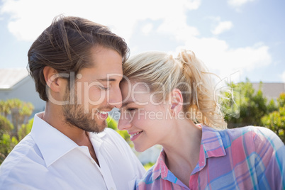 Cute couple spending time together outside