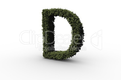 Letter d made of leaves