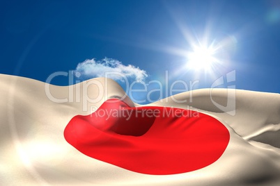Japan national flag under sunny sky