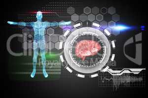 Medical interface in blue and black