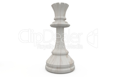 White wooden rook chess piece