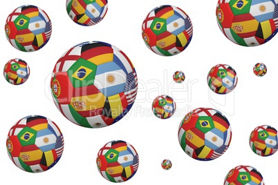 Footballs in international flags