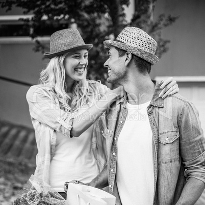 Hip young couple going for a bike ride