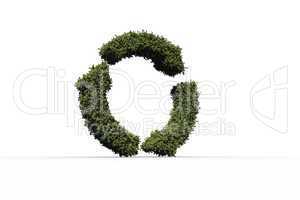 Recycling symbol made of leaves