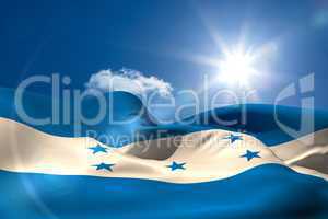 Honduran national flag under sunny sky