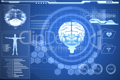 Medical biology interface in blue