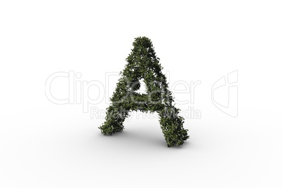 Capital a made of leaves