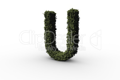 Letter u made of leaves