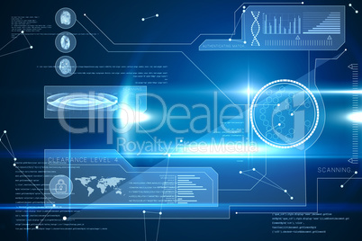 Blue technology interface with glow