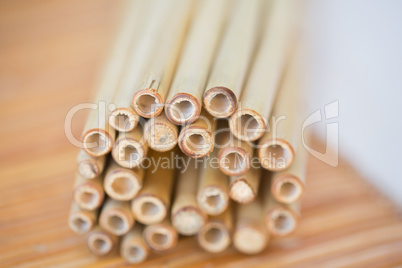 Close up of bamboo sticks