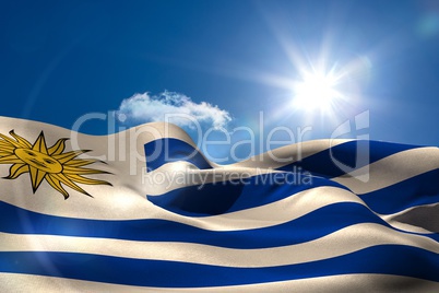 Digitally generated uruguay flag rippling