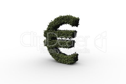 Euro sign made of leaves