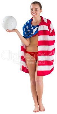 Pretty girl in bikini with american flag