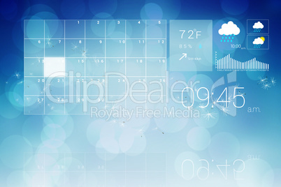 Interface with time weather and calender