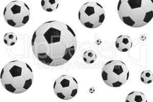 Black and white footballs