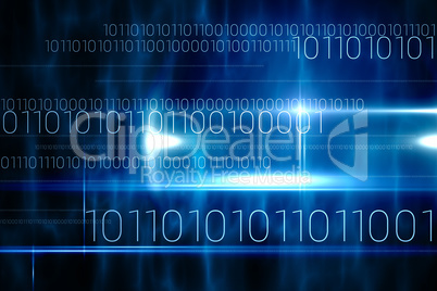 Blue technology design with binary code