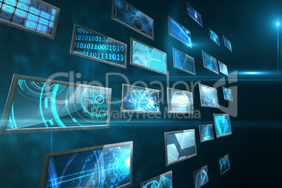 Screen collage showing computing images