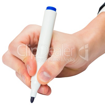 Hand writing with a marker