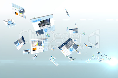 Screen collage showing business advertisement