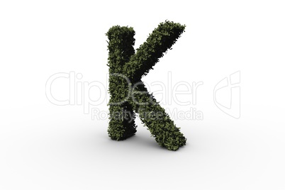 Letter k made of leaves