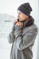 Handsome man in warm clothing