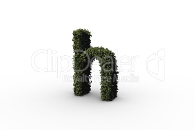 Letter h made of leaves