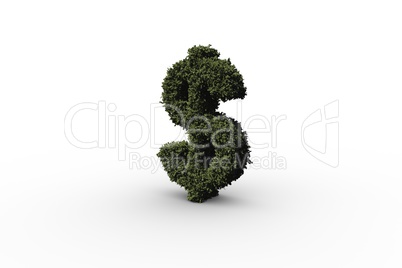 Dollar sign made of leaves