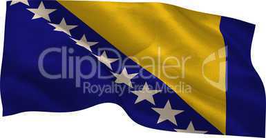 Digitally generated Bosnian national flag waving
