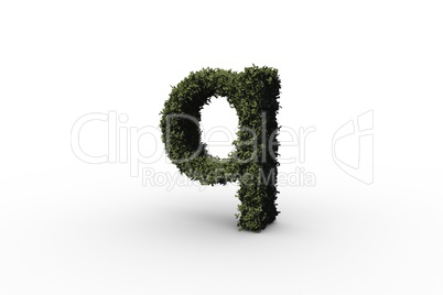 Letter q made of leaves