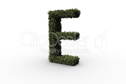 Letter e made of leaves