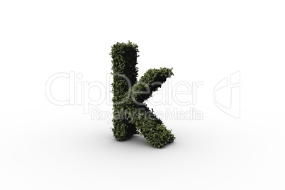 Letter k made of leaves