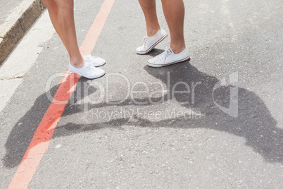 Couple standing on the road