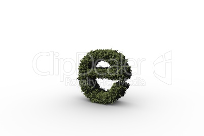 Letter e made of leaves