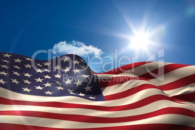 Digitally generated american flag rippling