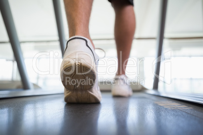 Man walking on the treadmill