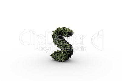 Letter s made of leaves