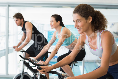 Fit people in a spin class