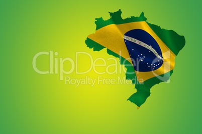 Green brazil outline with flag