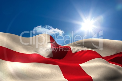 Digitally generated england flag rippling