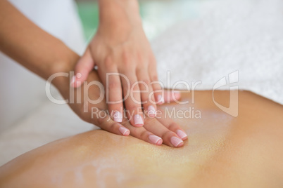 Woman getting a back massage