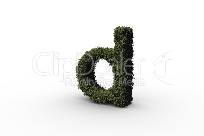 Letter d made of leaves
