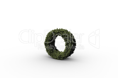 Letter o made of leaves