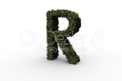 Letter r made of leaves