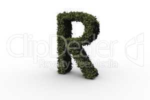Letter r made of leaves